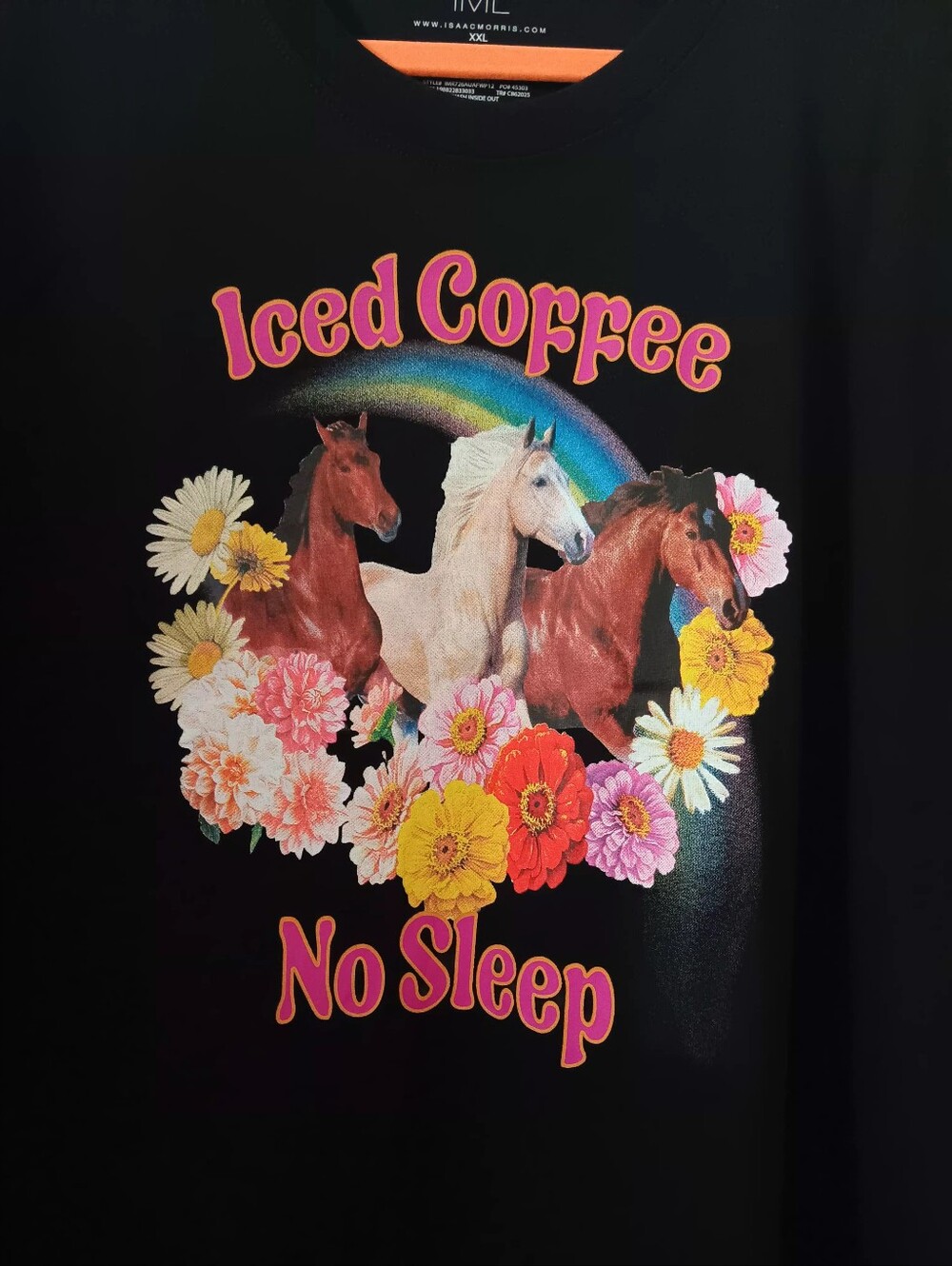 Isaac Morris Horses & Flowers T-Shirt - Picture 1 of 10